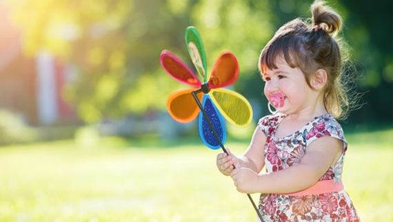 Baby with a toy